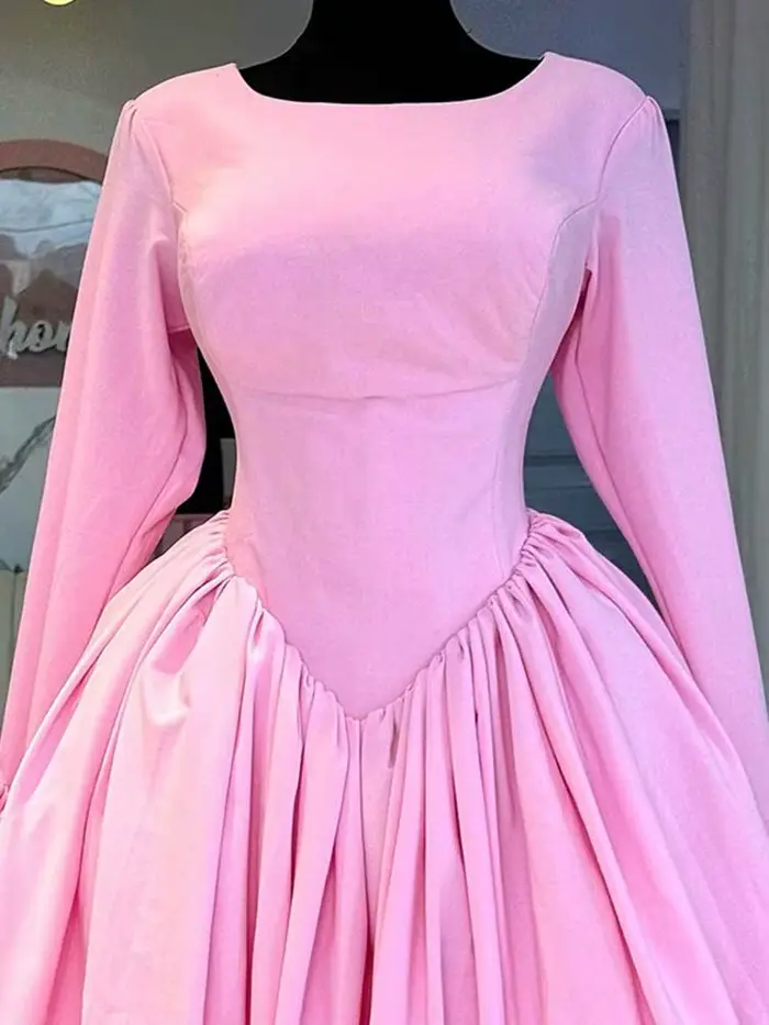 Robe de printemps Sexy pour femmes, Vintage, Corset, avec manches, élégante, dos nu, romantique, ros