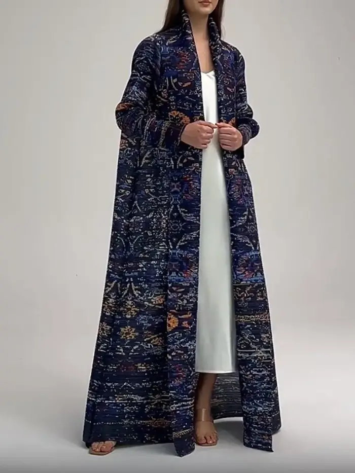 Robe imprimée bleu marine plissée pour femme taille unique style streetwear polyvalente tout l'année occassions spéciales