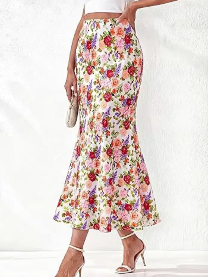 Robe midi polyester style bohème imprimé floral femme printemps été décontractée élégante occassions multiples