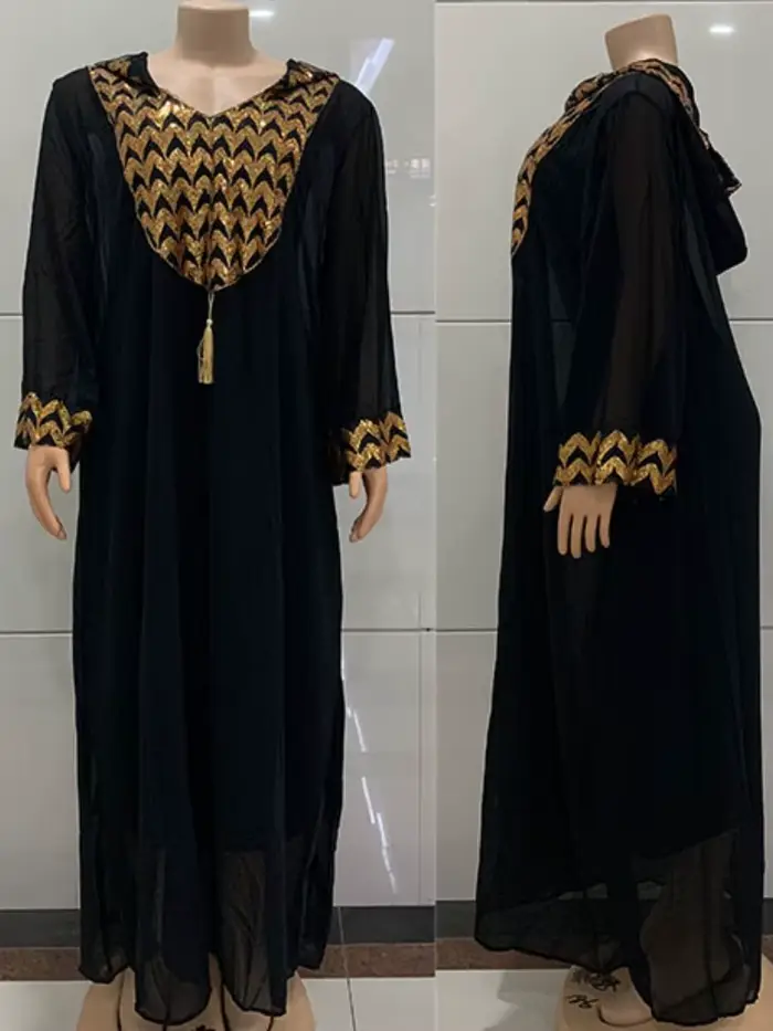 Robe de soirée africaine à capuche pour femmes musulmanes, caftan marocain, abaya, islam, dubaï