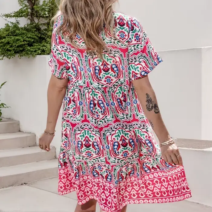 Robes courtes à volants taille haute pour femmes
