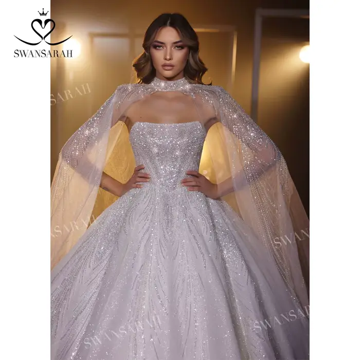 Robe de mariée de luxe perlée