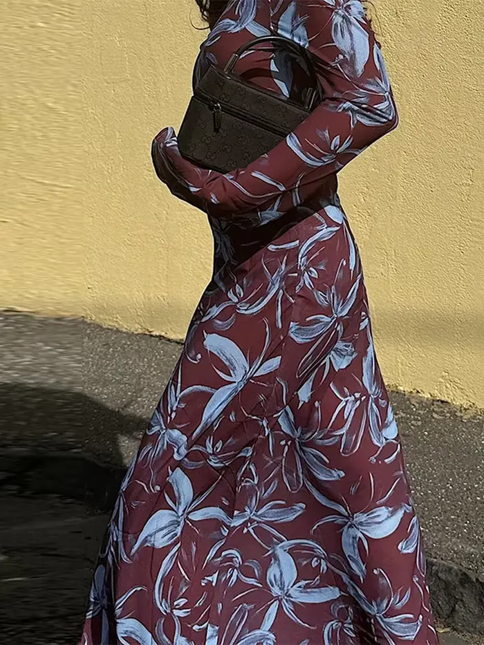 Robe de soirée bohème imprimée pour femmes