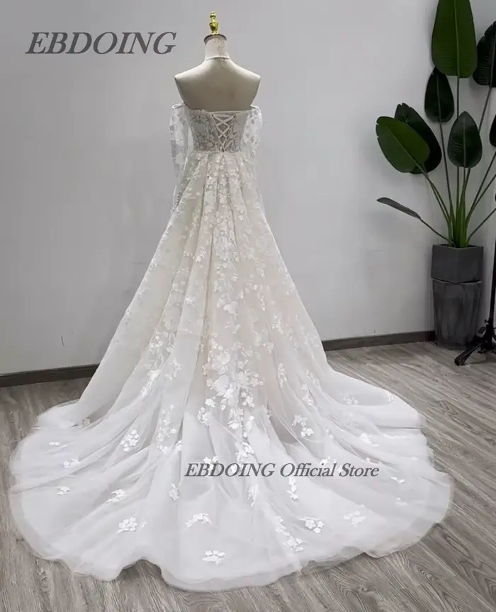 Nouvelle robe De mariée sirène 2 en 1 décolleté en cœur avec Deta robes