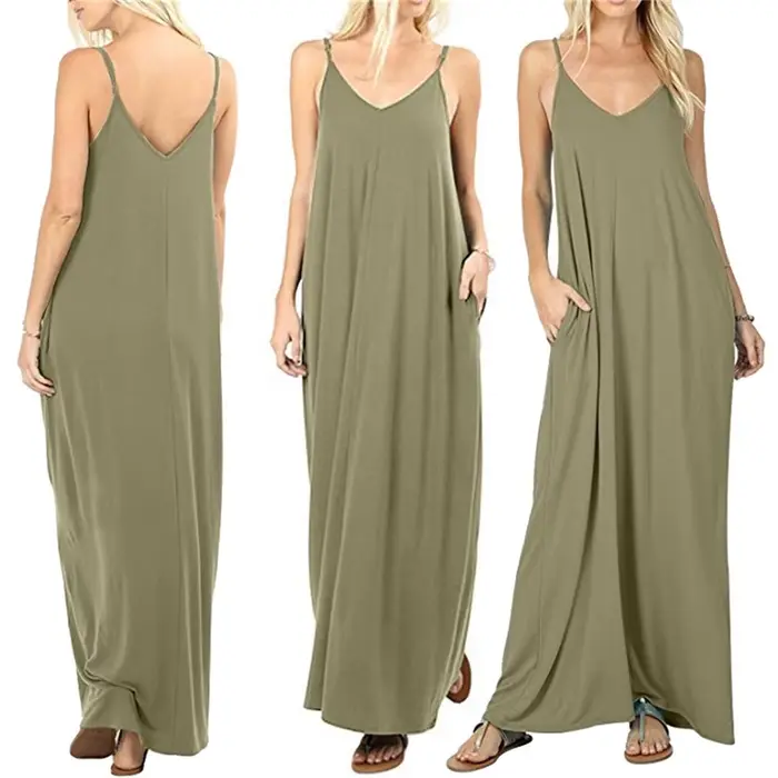 Robe décontractée en polyester bleu marine sans manches pour femmes, col en V, pull-over, ample et débardeur pour les occasions estivales