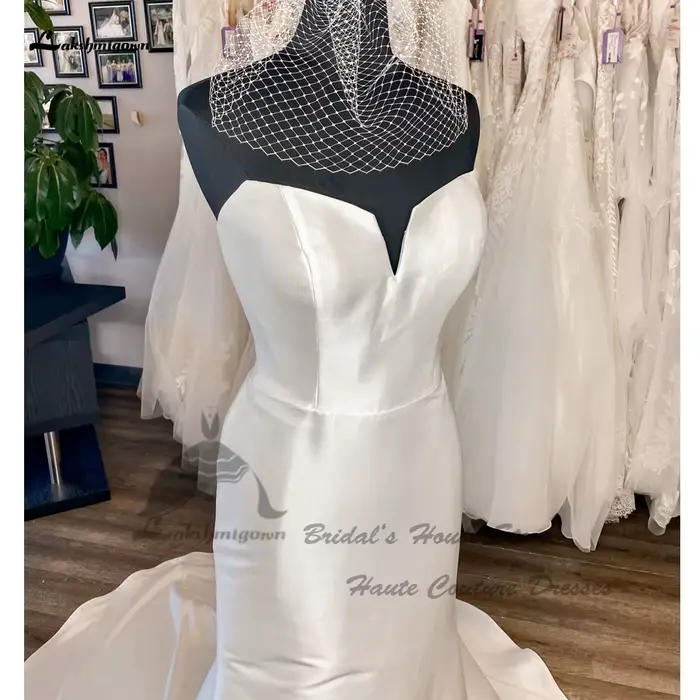 Lakshmigown – robe de mariée longue en Satin Mikado