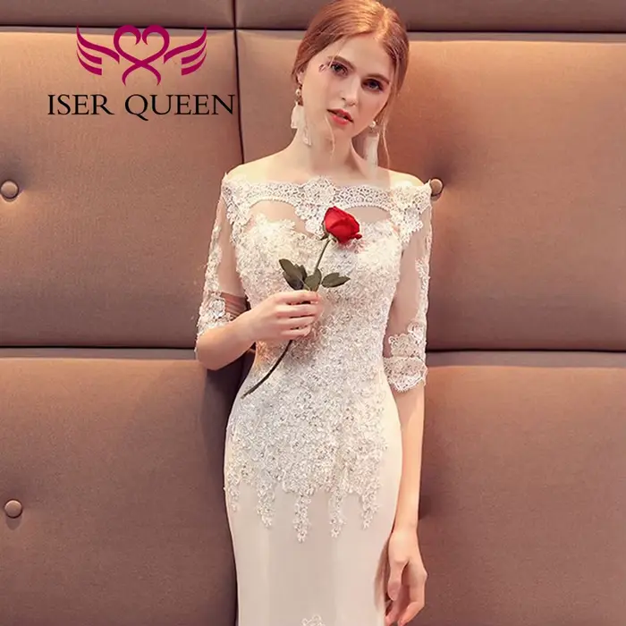 Robes de mariée personnalisées à manches courtes, style sirène élégant européen, 2026, dos lacé, den