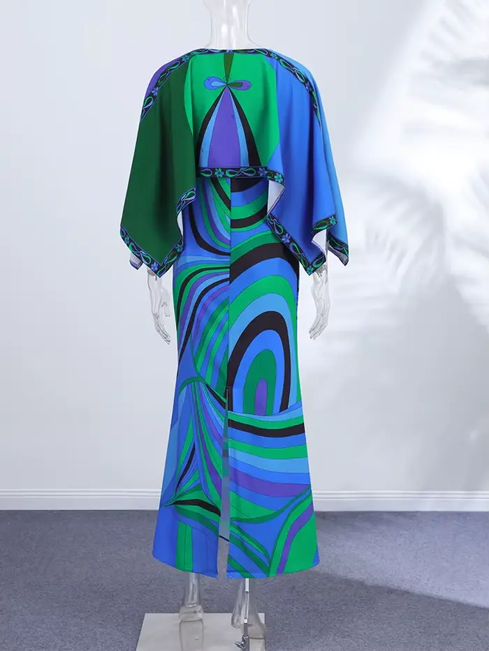 Robe élégante imprimée style châle pour femme