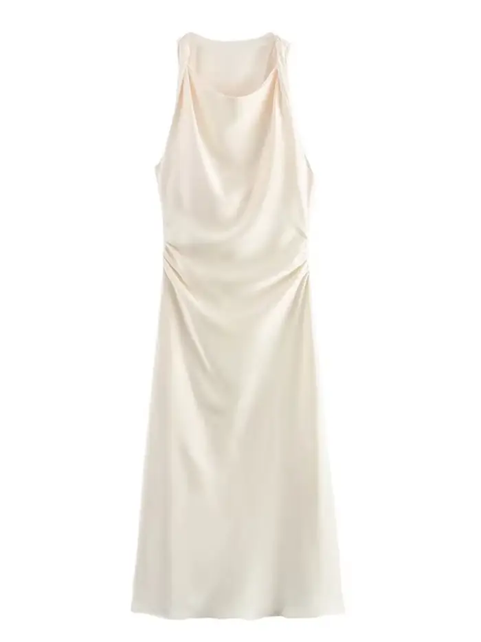 Robe Longue en Satin pour Femme