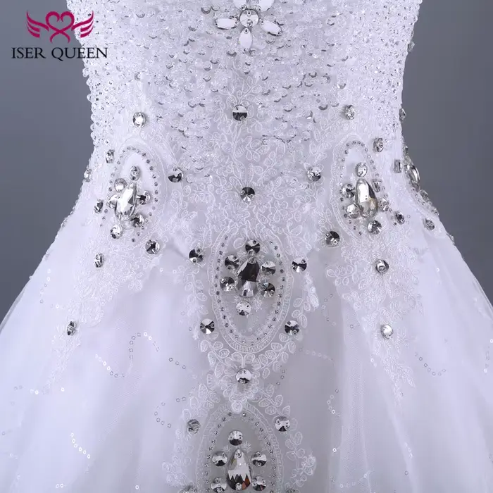 Robe de mariée de luxe en perles de cristal personnalisées