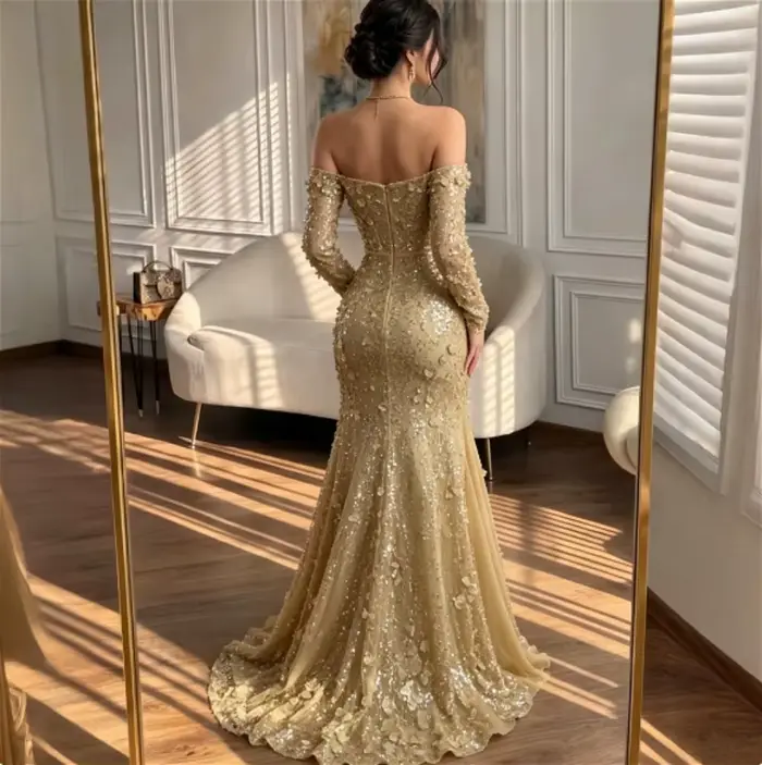 Robe de soirée personnalisée à sequins pour femme