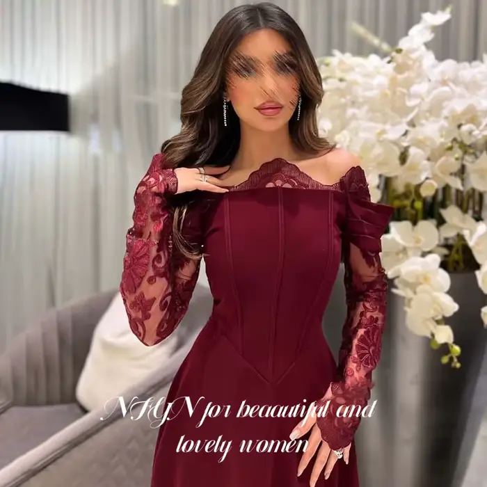 NFYN – robe de soirée élégante bordeaux