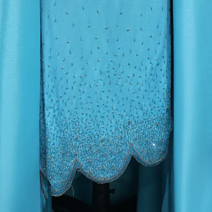 Robe de soirée Sharon Said Aqua bleue sans manches train de balayage pour femmes occasions spéciales soirée officielle mariage