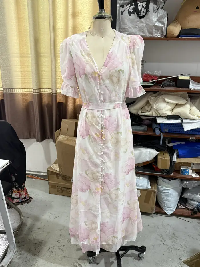 Robe longue sexy pour femme à imprimé orange