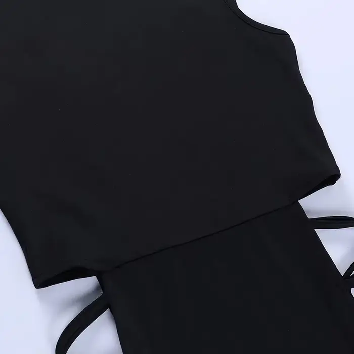 Robe longue noire Sexy pour femmes