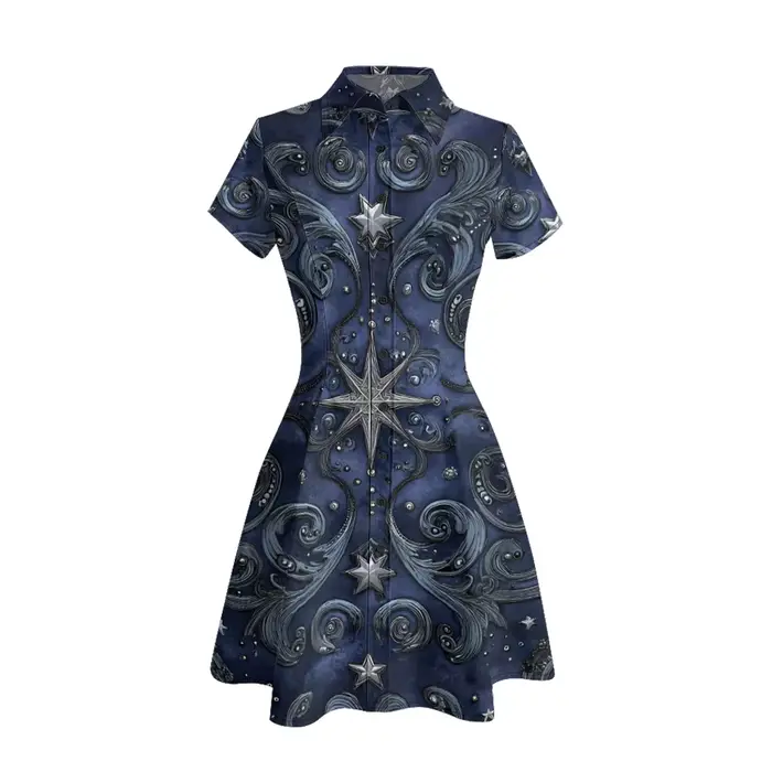 Robe boutonnée de Style occidental Vintage pour femmes, style bohème, imprimé tournesol, tenue décon