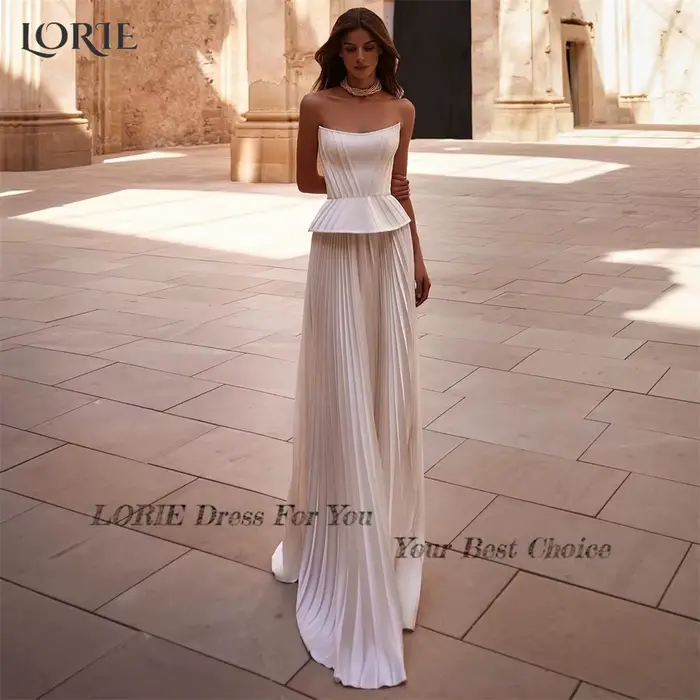 Robe de Mariée Élégante Médievale LORIE en Satin, Dos Nu, Personnalisée Blanc, Ivoire ou Couleur Spécifique pour Femmes Occasions Spéciales