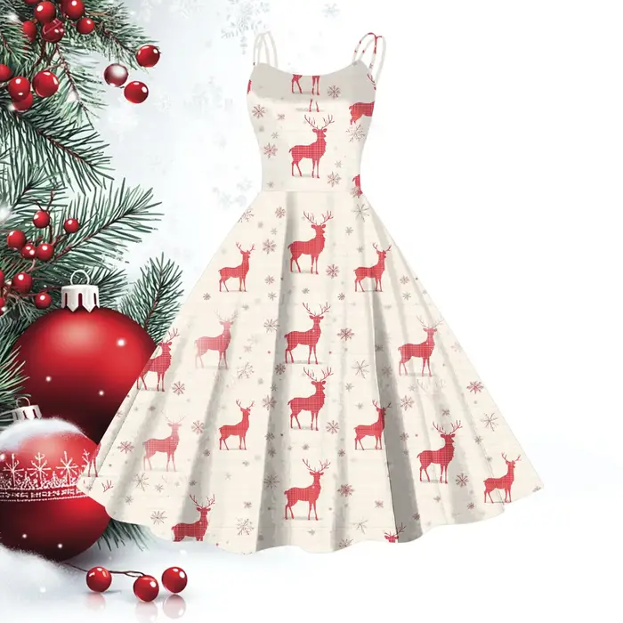Robe de Soirée de Noël Rouge pour Femme Occasions Spéciales Élégante et Décontractée Tenue de Cocktail Polyvalente