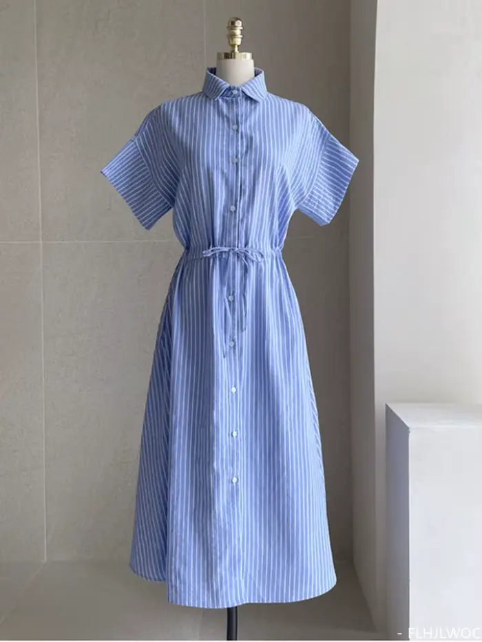 Robe Longue Rétro à Manches Courtes pour Femme, Style Coréen, Design Chic, Vêtement Froncé, Taille F