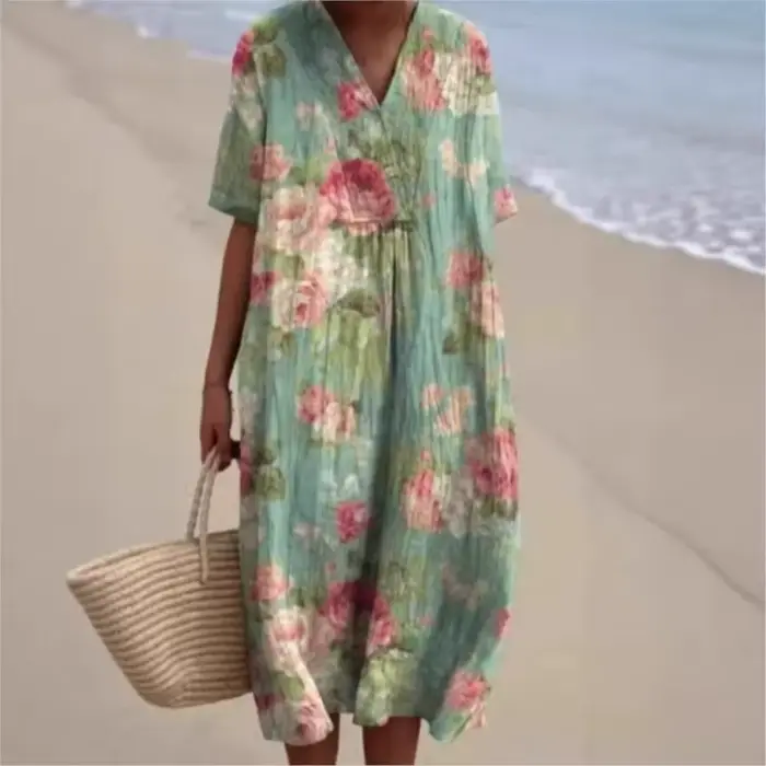 Robe d'été simple à motifs floraux 2026 – Nouvelle collection femme : Confortable