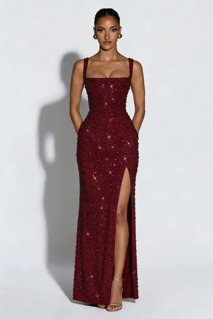 Robe de bal à paillettes pour femmes