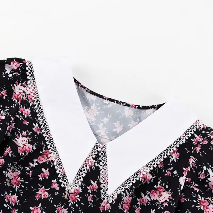 Robe Courte Plissée Vintage d'Été 2026 pour Femme