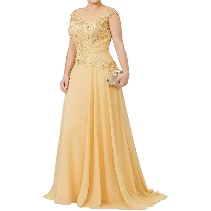 Robes mère de la mariée grande taille - Robes d'invitées de mariage formelles en mousseline de soie 