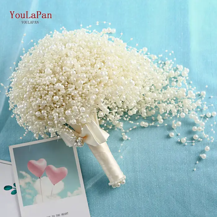YouLasaupoudrer-Bouquet de Mariage Élégant avec Perle, Fleurs de Mariage, Bouquets de Patients de Ma