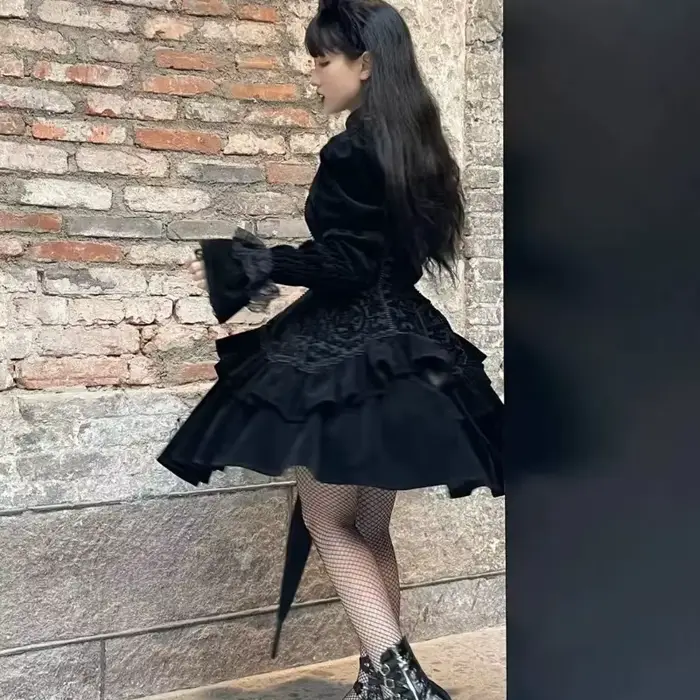 Robe gothique OceanLove Y2K en polyester et acrylique pour femmes style japonais vintage à offrir pour soirées et événements spéciaux