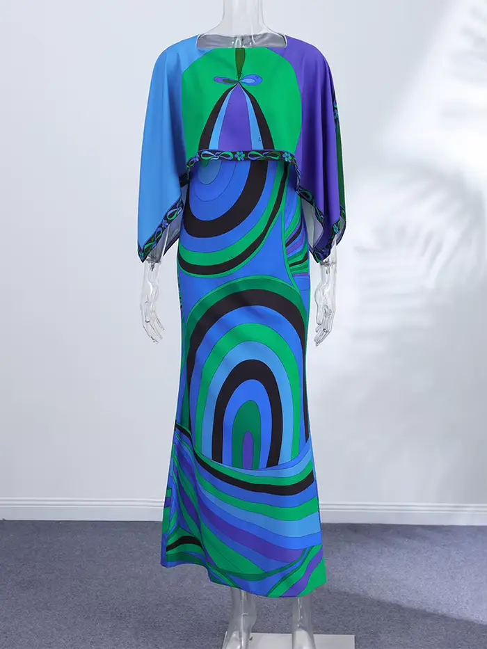 Robe élégante imprimée style châle pour femme