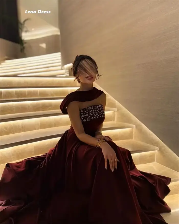 Lena robes de soirée pour fête de luxe hors épaule sur mesure strass décoration élégante robes de bal 2025 robe de bal robe