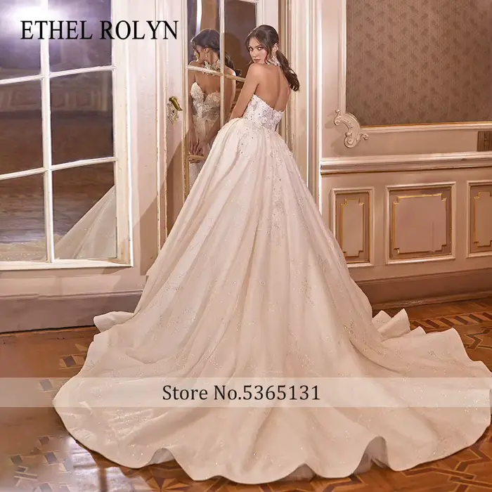 ETHEL ROLYN robe de mariée trapèze délicate broderie de perles chérie sans manches