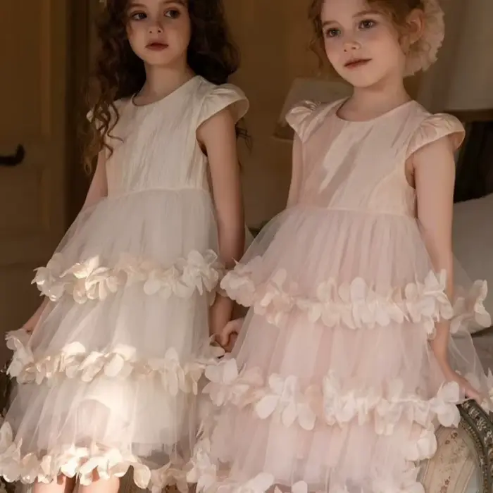 Robe de princesse en tulle fleuri pour enfants, nouvelle collection, idéale pour anniversaire, fête,