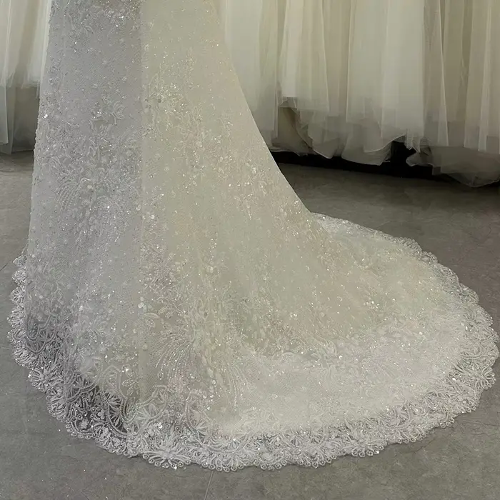 9448 personnalisé image réelle sexy sirène robe de mariée 2022 dentelle manches courtes robes