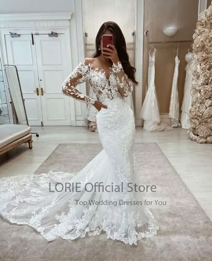 Robe de Mariée Bohème en Dentelle Style Sirène pour Femmes de Toutes Tailles Occasions Spéciales