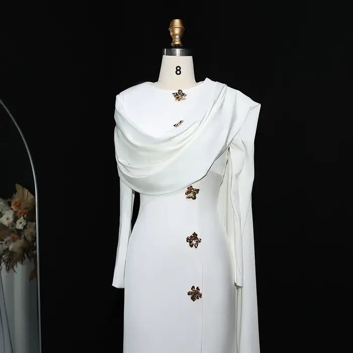 Sharon Said – robe de soirée sirène arabe blanche