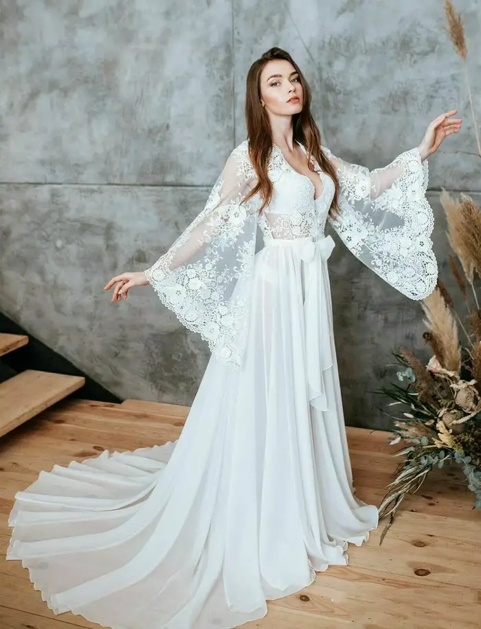 Robe de mariée blanche en dentelle