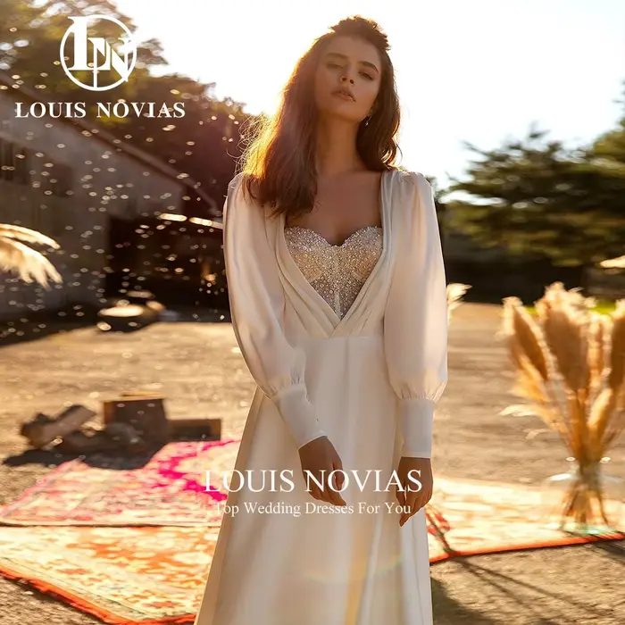 Modiis-Robes de mariée en satin cristal pour femmes