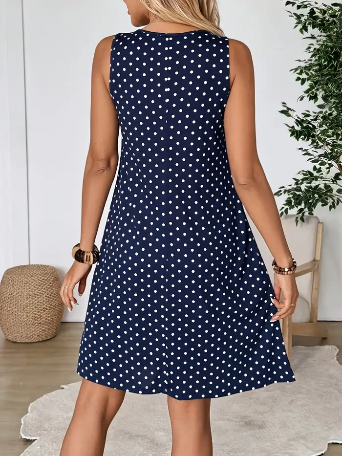 Robe à pois polyester élasthanne pour femmes style bohème ajustement lâche printemps été occasions spéciales