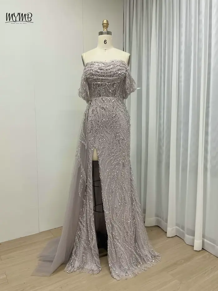 Robes de soirée sirène à fente haute pour femmes
