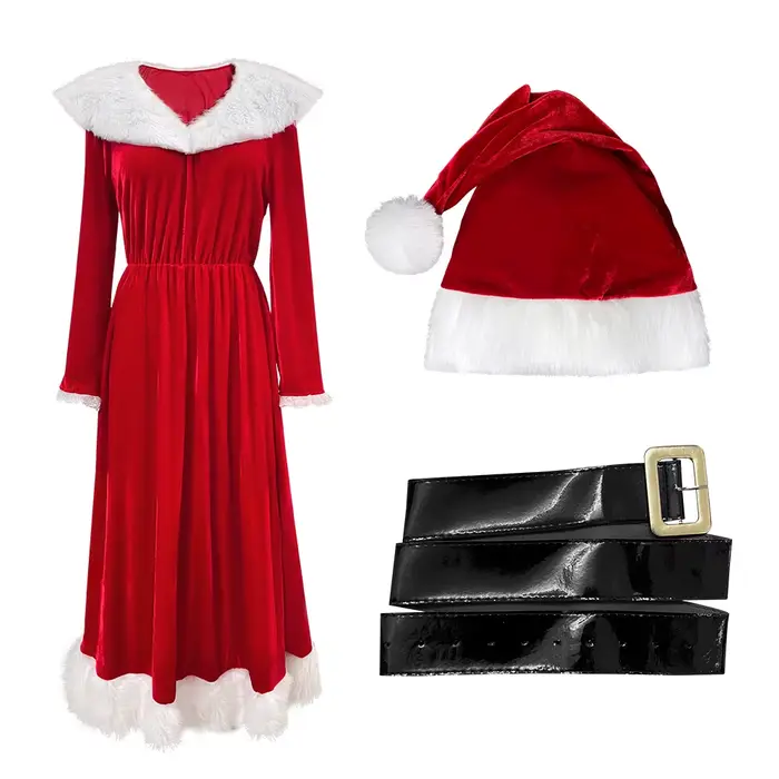 Robe de Noël Rouge Sexy pour Adulte RUIKE 2026 – Idéale pour Fêtes Thème