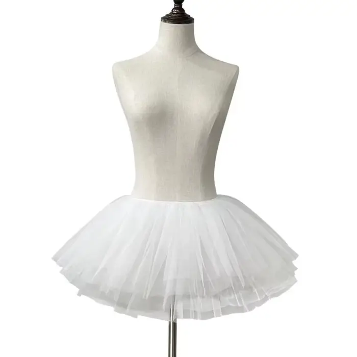 Nouvelle sous-jupe bouffante Lolita blanche et noire à 4 couches