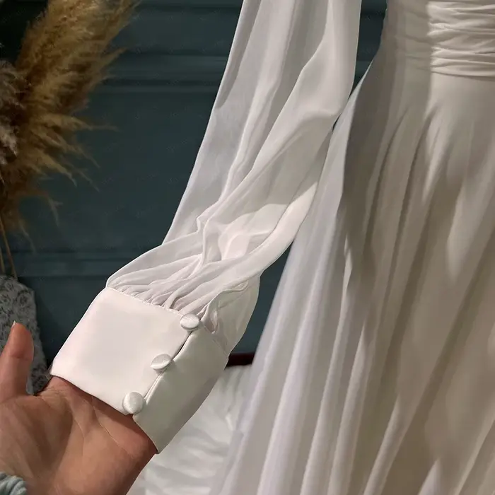Mryarce – robe de mariée classique élégante en mousseline de soie