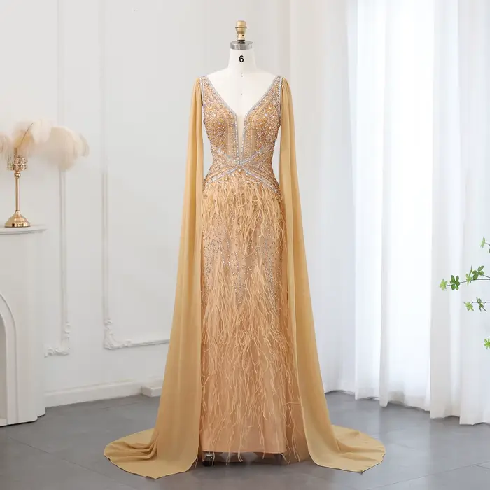 Robe de soirée Sharon Said Dubai blanche à col en V