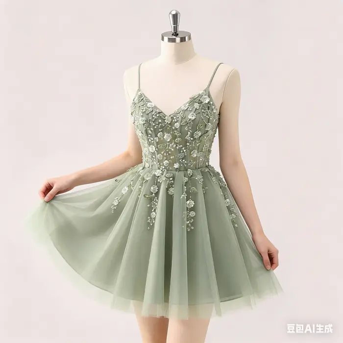 Robe de bal personnalisée avec appliques en dentelle florale, bretelles spaghetti, polyester, sans manches, pour fêtes des anciens, robes de soirée, occasions spéciales