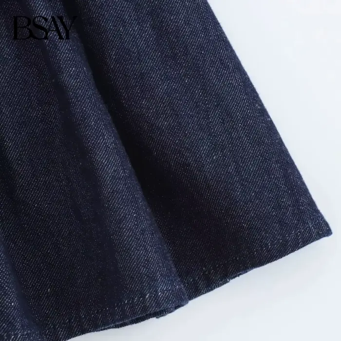 BSAY robe en jean pour femmes mode automne hiver couches décoratives dos nu Mini robes français Chic femme vêtements de soirée