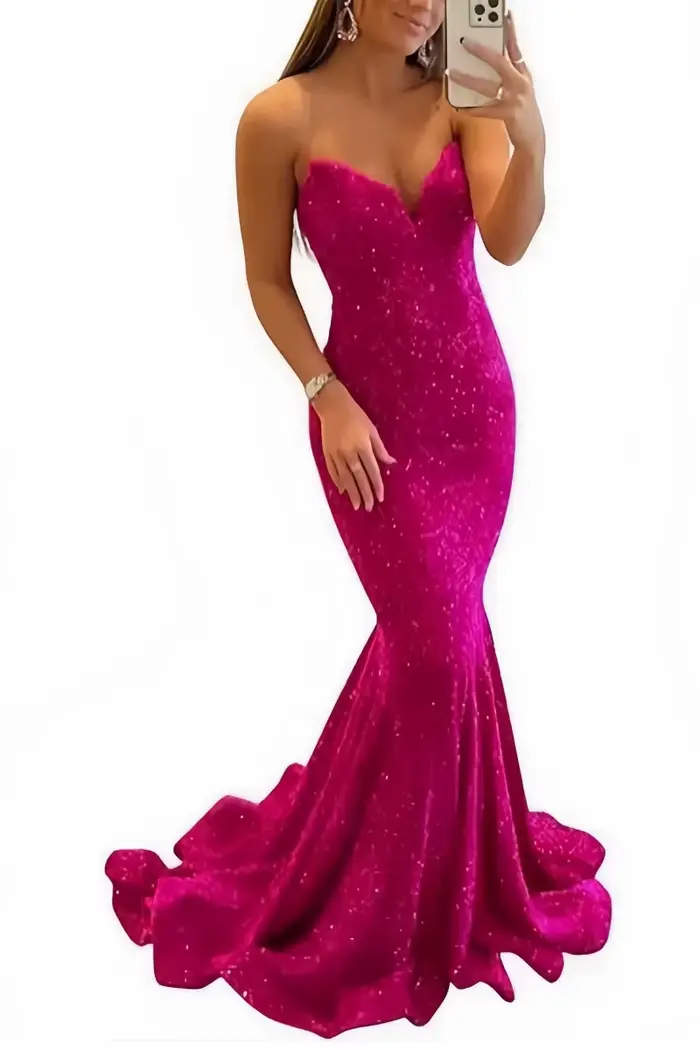 Robe de Soirée à Paillettes pour Femme