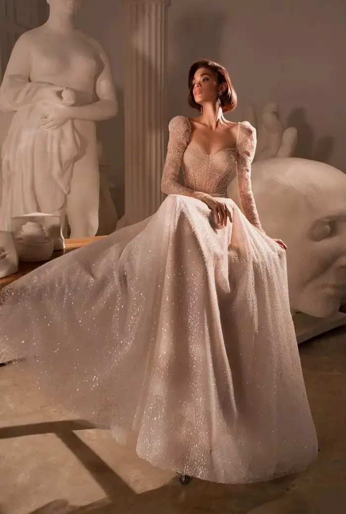 Robe de mariée brillante en Tulle