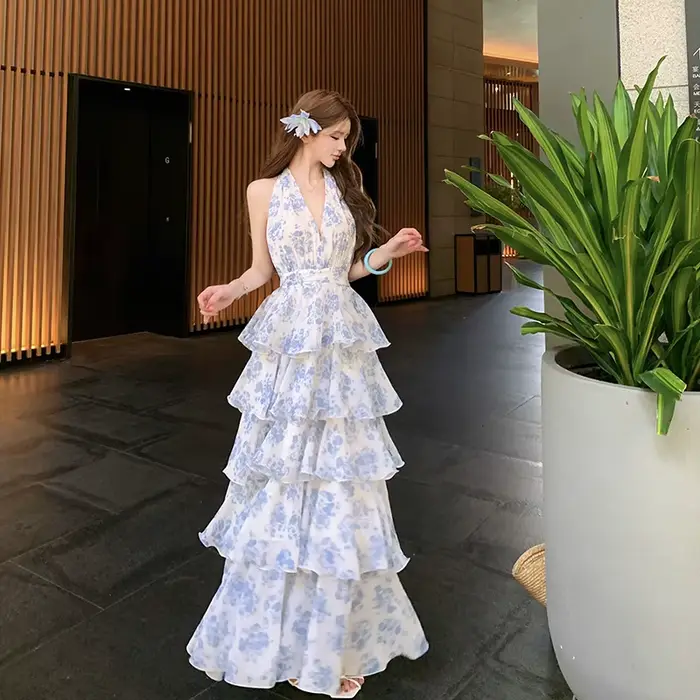 Robe longue d'été pour femme