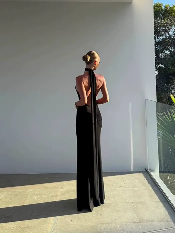 Robe longue à rubans pour femmes